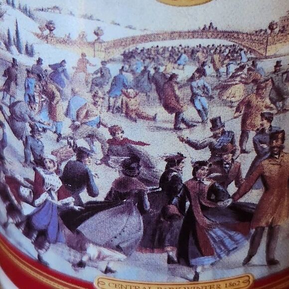 Currier & Ives winter Central Park 1862 ice skating coffee cup vintage collectib - Picture 2 of 5
